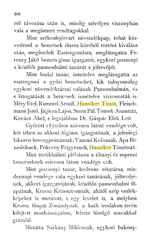 Hanniker Timót Lajos és Kossuth Lajos barátsága